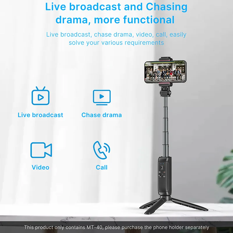 Ulanzi MT-40 무선 블루투스 Selfie 스틱 아이폰 12 프로 맥스 12 미니 Gopro 카메라 원격 제어 미니 삼각대 접이식
