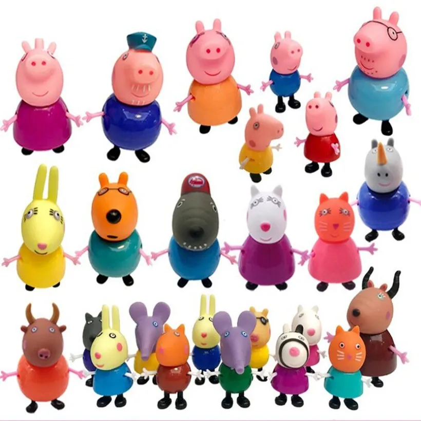 

Hot Sell Peppa Pig Family Pack Anime Kids Toys Full Roles Action Figure Pvc Model Children Birthday Gifts