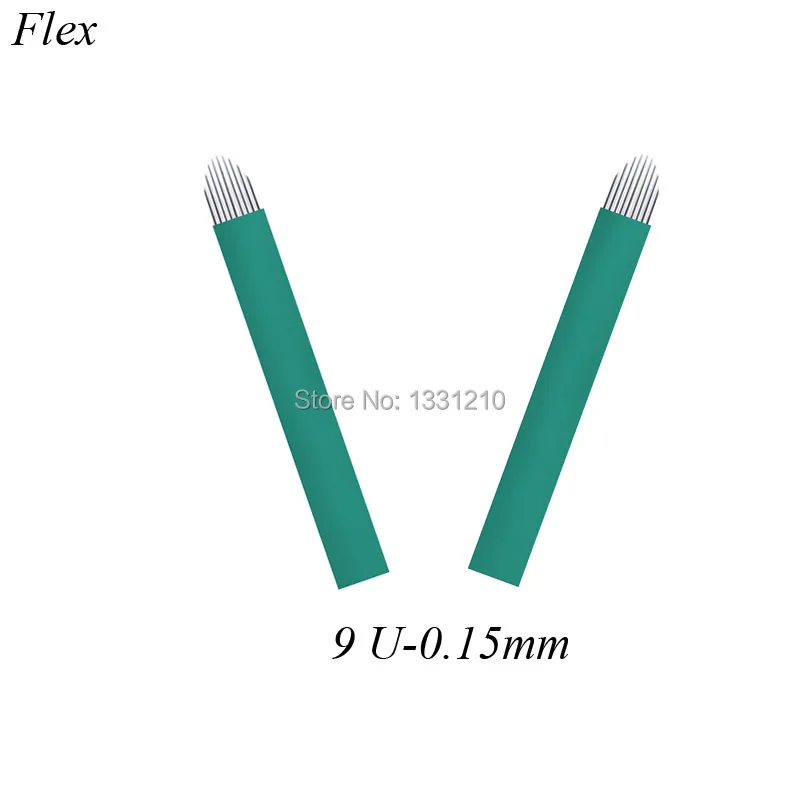 

Permanent Makeup Needles Lвminas Microblading Green Nano 9U Preta 0.15mm Tebori Microblading For Eyebrow Manual Pen