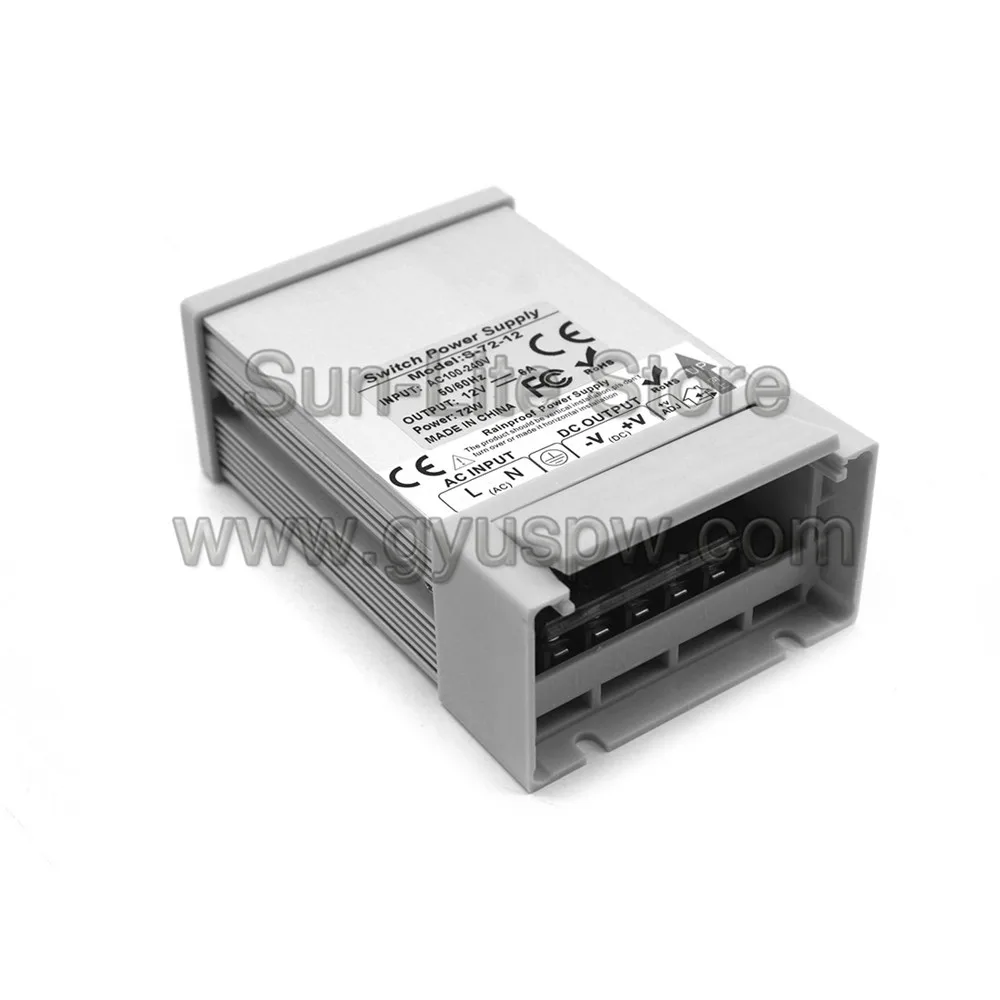 AC к DC12V 6A 72 Вт непромокаемый источник питания Трансформаторы AC-DC 12 в наружный блок питания s адаптер для светодиодных лент, светильник, монитор
