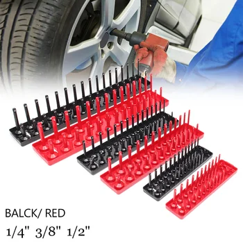 

3PCS/Set Garage Storage Tool Organizer Tray Rack Holder Home Socket Tray 1/4'' 3/8'' 1/2'' Metric SAE Shelf Stand