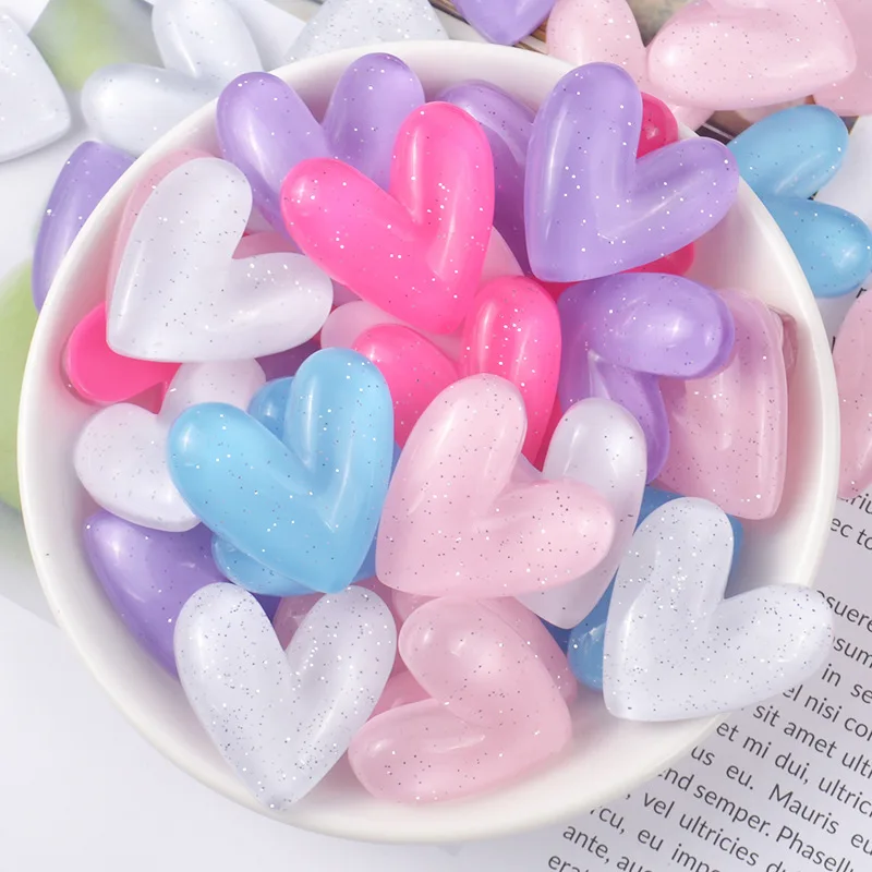 

Simulation Flash-powder Love-heart Super Light Clay DIY Slime Filler Additives In The Slide Resin Accessories Toys for Children