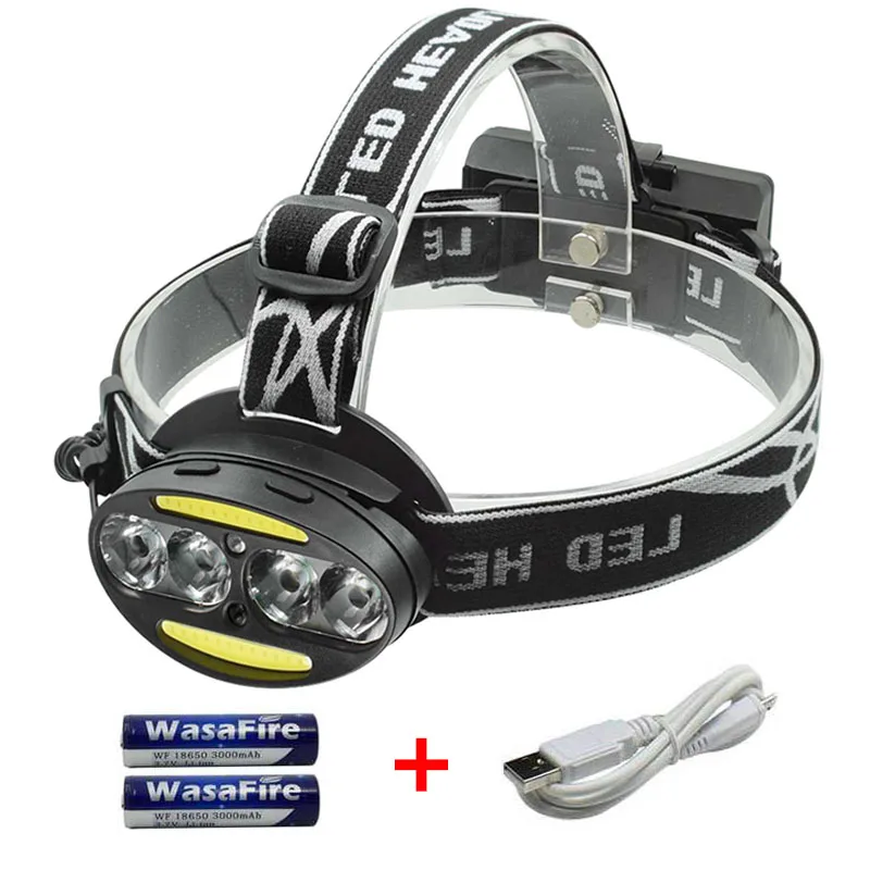 8000LM Waterproof Headlamp Body Motion Sensor LED Headlight Rechargeable 7 Modes Head Light with 18650 Battery for Camping - Испускаемый цвет: Package B