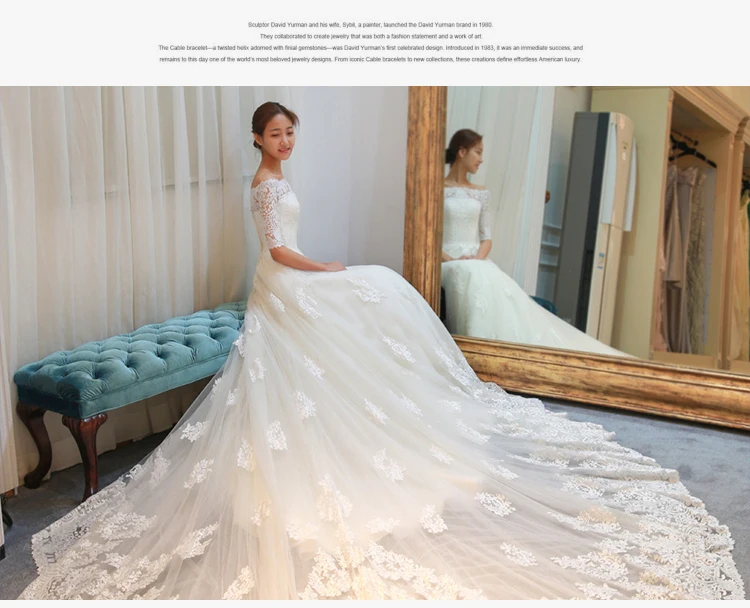 Свадебное платье Новинка 2019 осенне-зимние модели свадебное модное кружевное платье с длинным рукавом и длинным шлейфом на заказ