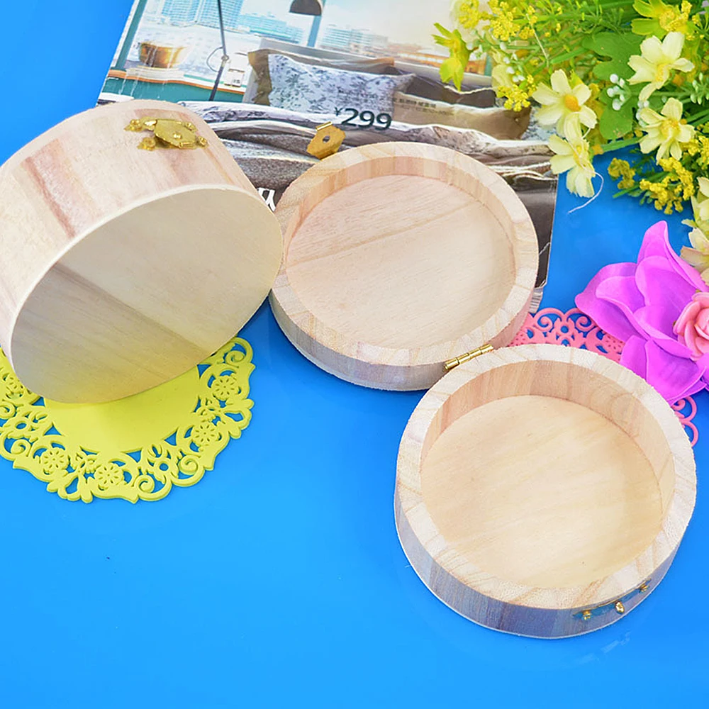 

1 pcs Round Wooden Box Jewelry Watch Ring Necklace Bracelet Gift Wooden Storage Box Jewerly Storage Box Packing Storage boxes