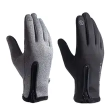 1 пара, унисекс, для улицы, водонепроницаемые, ветрозащитные, на молнии, сенсорный экран, полный палец, лыжные перчатки, мягкие, удобные, теплые, для альпинизма, перчатки для верховой езды