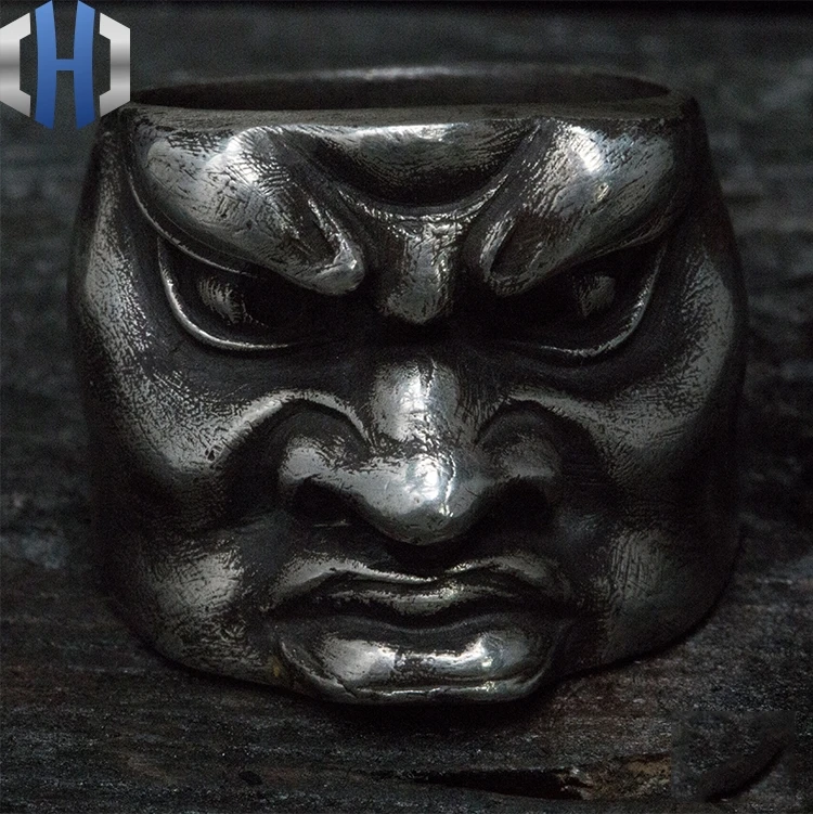 Original Handmade Silver 925 Silver Ring Dark Lux Punk Ring Male
