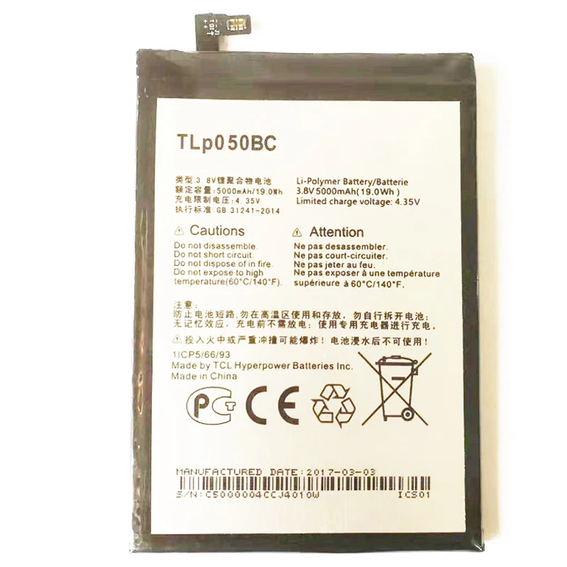 Полный 5000 мАч TLp050BC сменный аккумулятор для Alcatel Pixi 4 Plus power 5023F 5023E батареи для мобильных телефонов