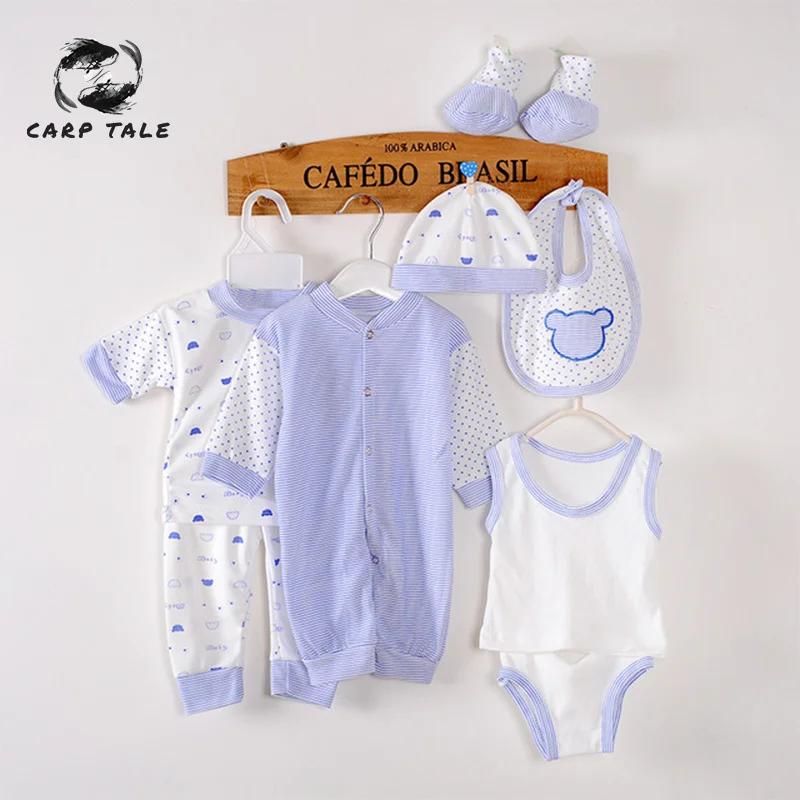 

8Piece/lot 0-3Months/Spring Autumn Newborn Baby Tracksuit 100% Cotton Kids Clothes Suit Unisex Infant Boys Girls Clothing Set