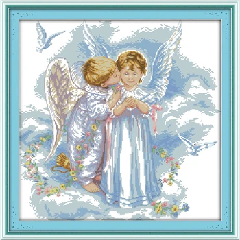 

Joy Sunday Whisper Of Angels Chinese Cross Stitch Kits Ecological Cotton Clear Stamped Printed DIY Wedding Decoration For Home