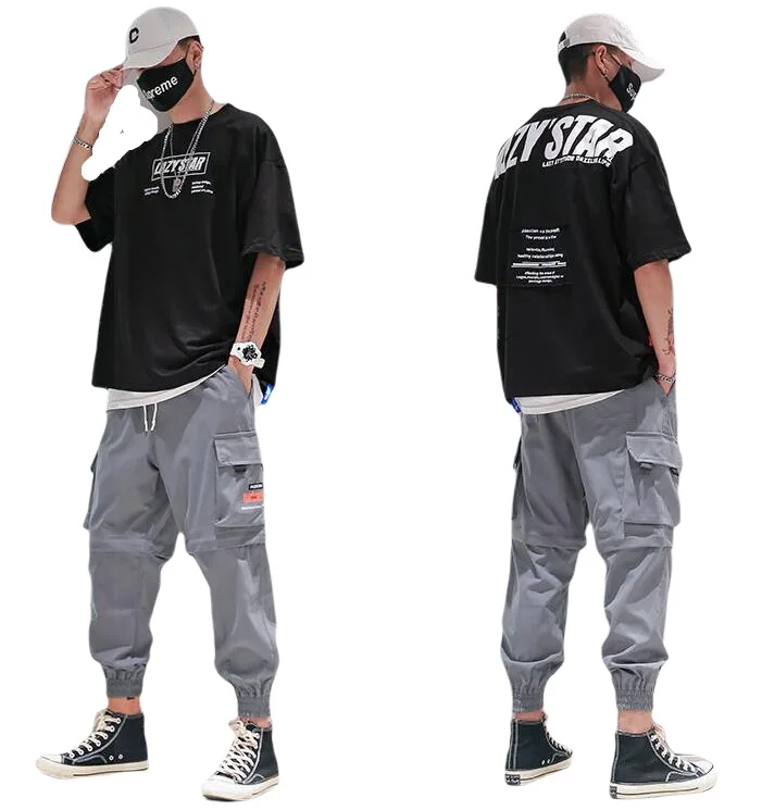 Detachable Trousers And Shorts For Two Wear Summer Hip Hop Joggers Harem Pants Multi-Pocket Sweatpants Overalls Pants cargo pants outfit