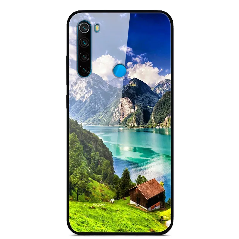 Чехол для Redmi note 8 T, жесткая задняя крышка из закаленного стекла для Xiaomi Redmi Note 8 T, защитный чехол для телефона, силиконовый бампер, чехол для Note8T 8 T