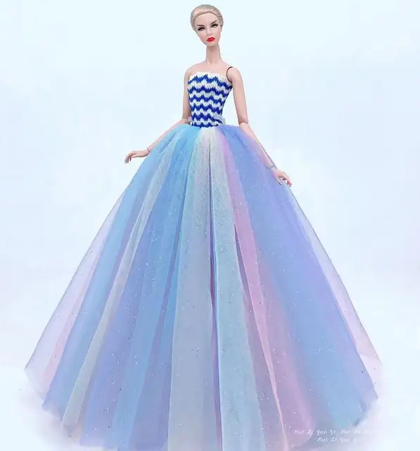 case for barbie doll clothes Princess dress trailing wedding bride marriage dress for barbie accessories toys house ornaments see chart20