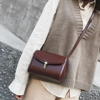 

Shoulder Bag Bag Women's 2020 New Style WOMEN'S Fashion Handbag Retro Pu Square Sling Bag