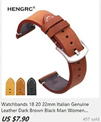 Genuine Leather Watchbands 18mm 20mm 22mm 24mm Black Dark Brown Women Men Cowhide Watch Band Strap Belt With Buckle
