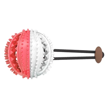 

Pet Dog Molar Bite Ball Food Slowly Feeder Toy Pet Tug Rope Chewing Toys Pet Tooth Cleaning Toys with Suction