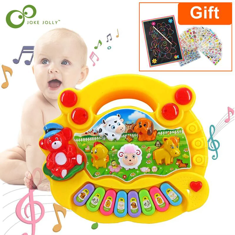 

Musical Instrument Toy Baby Kids Animal Farm Piano Developmental Music Educational Toys For Children Christmas New Year Gift GYH