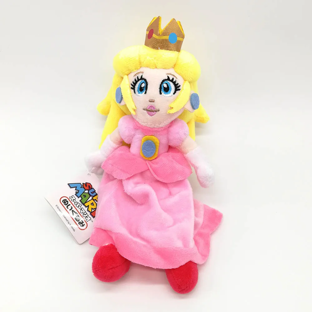 Super Mario Brothes Марио Луиджи валуиджи сухая баусер Принцесса Персик розалина Pom 13-25 см Мягкая кукла лучшие подарки ZYQQ - Цвет: princess peach 20CM