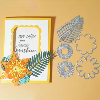 

YaMinSanNiO 5pcs Flower Leaf Metal Cutting Dies for Home Decoration Scrapbooking Paper Craft DIY Knife Mould Blade Punch Stencil