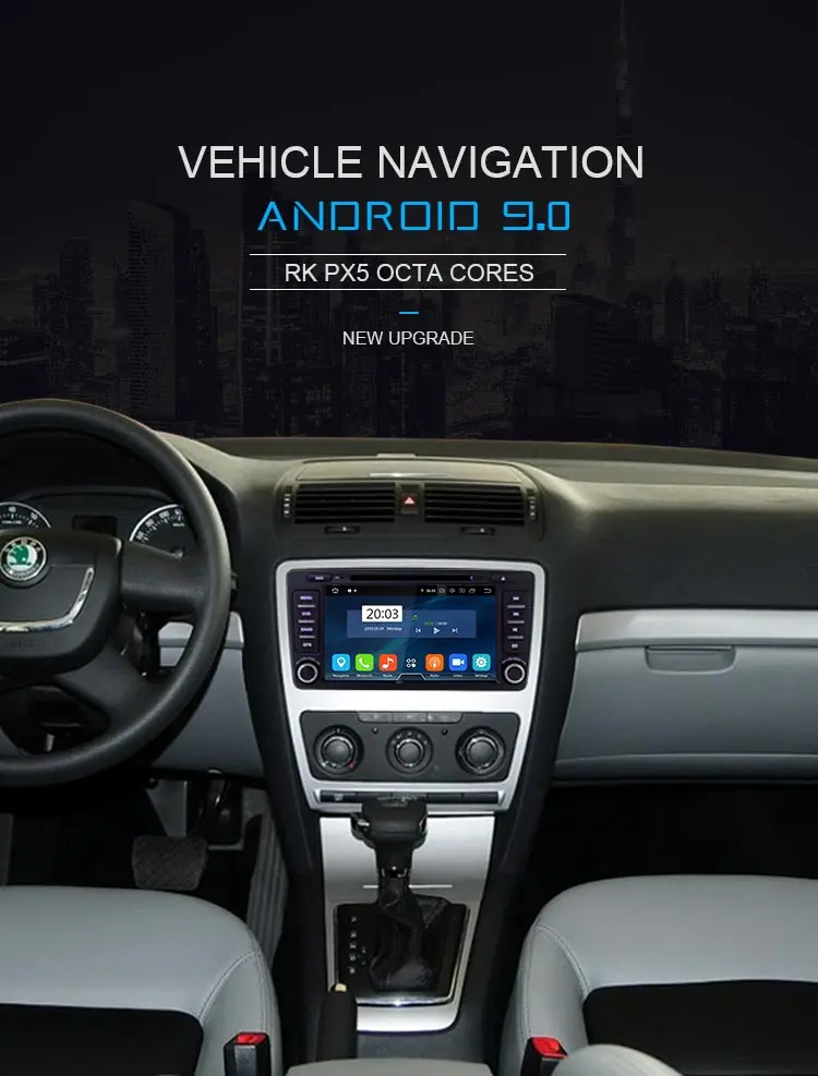 LJDA 2 Din Android 9,0 Автомагнитола для Skoda Octavia 2012 2013 A 5 A5 Yeti Fabia Автомобильный мультимедийный стерео Авто аудио gps DVD ips wifi