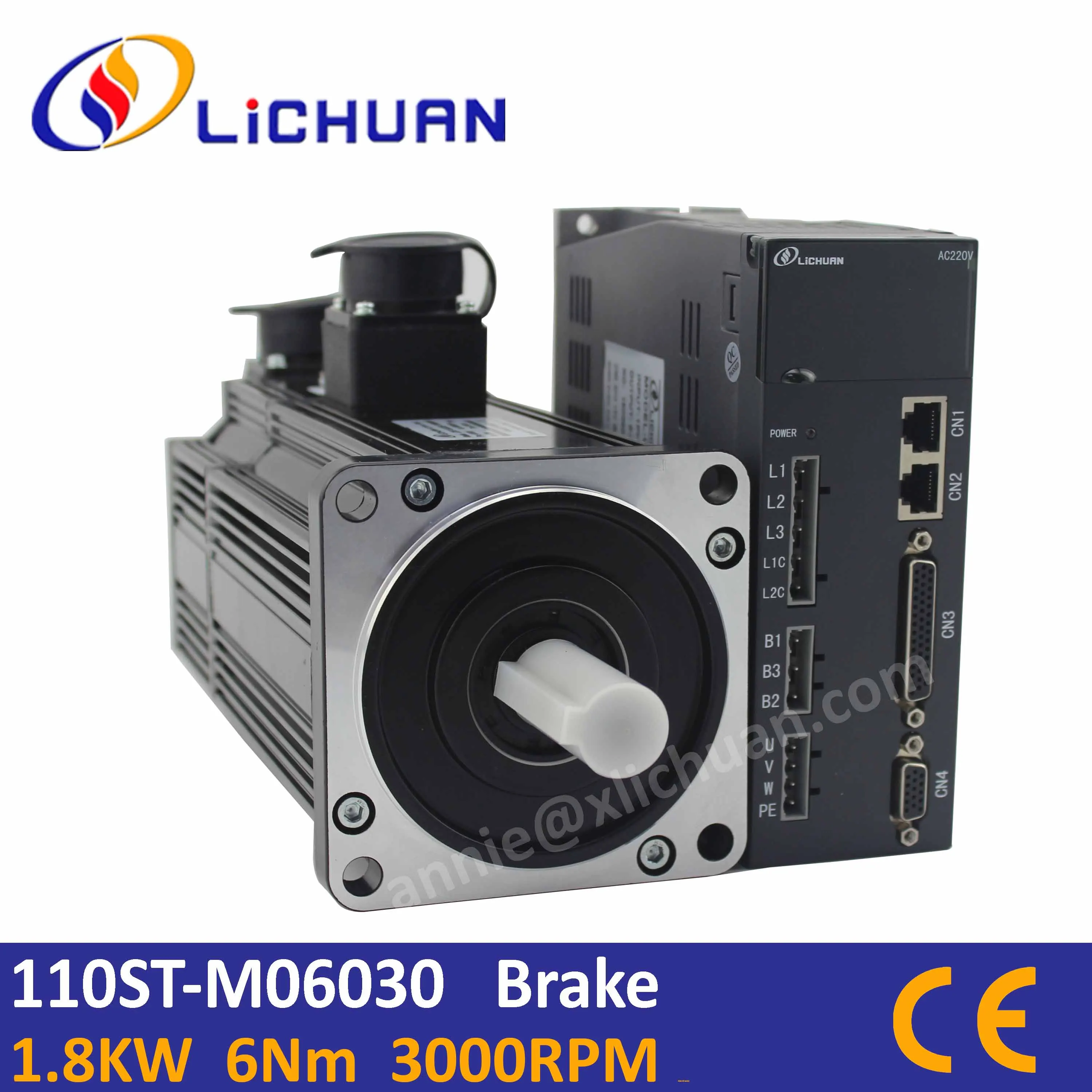 Серводвигатель Lichuan servo A4 серводвигатель с тормозом кВт 6 нм AC220V 3000 об/мин для