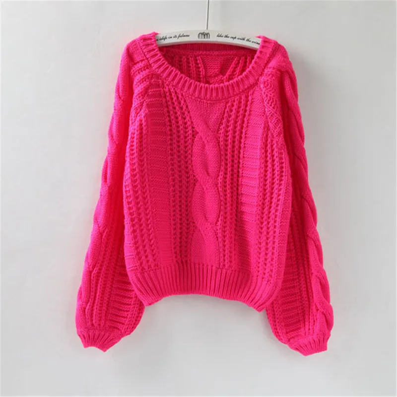 Harajuku Women's Pull Sweaters 2019 New purple Jumpers Candy Color Knotting Roupas femininas Chic Short Sweater Twisted Pull