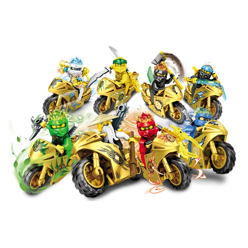 

Ninja Master 8pcs motorcycle 176PCS assemble block figures with weapon movie Building Block Children toy 7600 IN STOCK