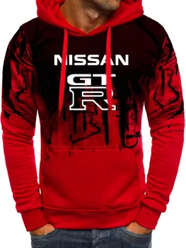 

Hoodies Men GTR Car Logo Print Sweatshirt Spring Autumn Gradient Men Hoodie hip hop harajuku Casual Hoody