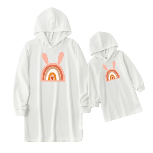 2021 Love Sweaters Autumn Mother Daughter Matching Dresses Family Set Mom Baby Mommy and Me Clothes Women Girls Hoodies Dress QS-C