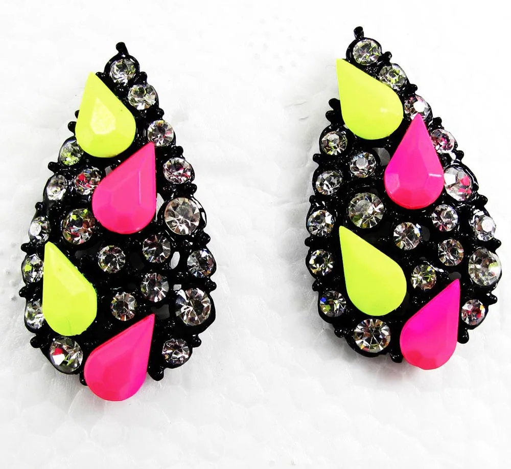 

YaYi Jewelry Fashion Multi-Color Glass Stone Rhinestone Dangle Crystal Women Ancient Gold Color Wear ear Band Tassel Earrings