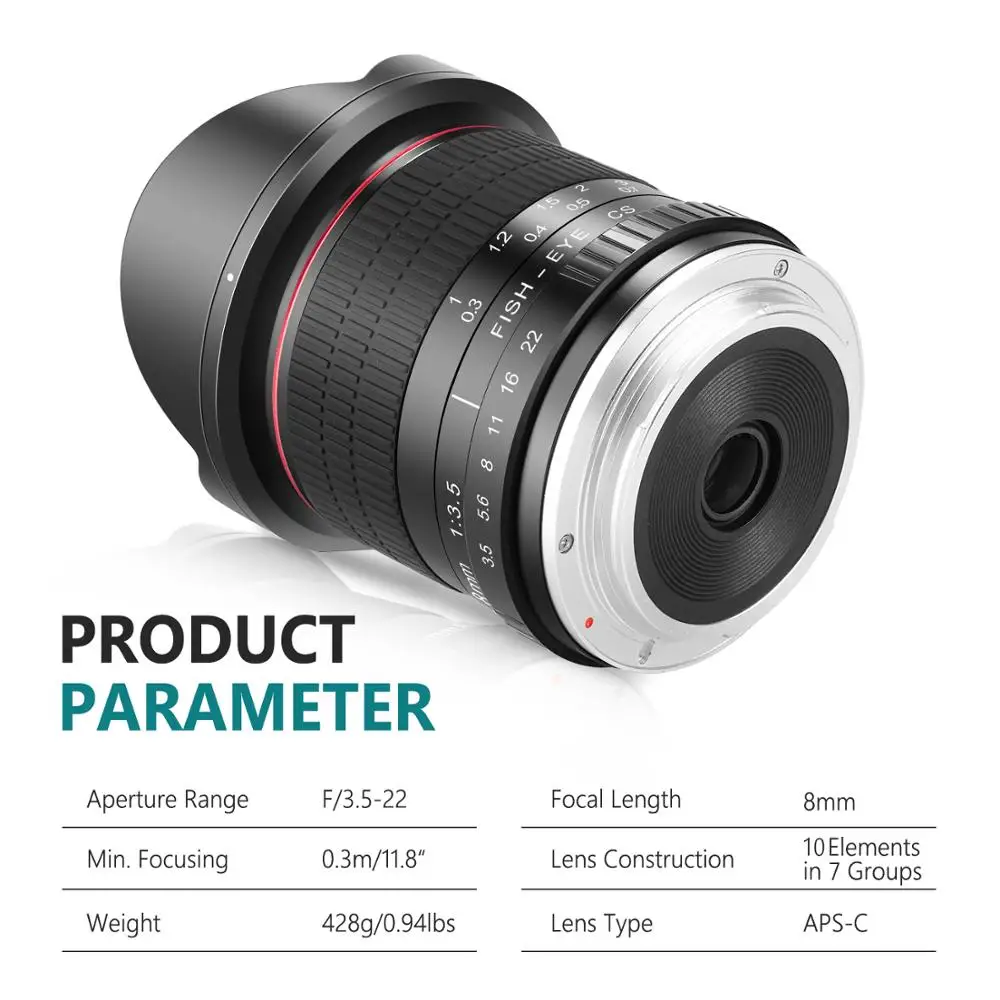Асферический HD объектив рыбий глаз Neewer Pro 8 мм f/3 5 для Nikon D5 D4s D4 D3x Df D850 D810 D750 D610 D500 D7500