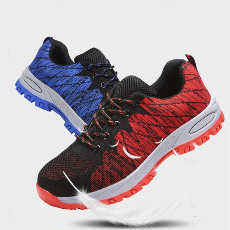 

Spring Autumn Safety Shoes Steel Toe Fashion Anti-smashing Men's Work Shoes Black Breathable Comfortable Sports Shoes Seguridad