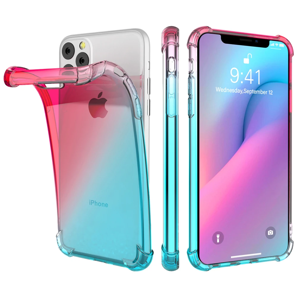 Гибридный прозрачный чехол безопасности для iPhone 11 Pro Max мягкий силиконовый