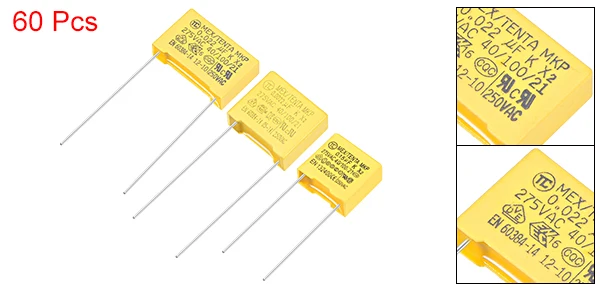 1uF 2.2uF 0.68uF 15 Pcs uxcell Polypropylene Safety Capacitors Assortment Kit DIP 275VAC X2 MKP 3 Value