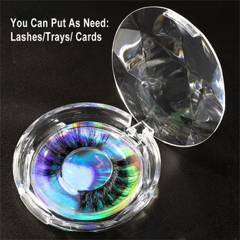 

Wholesale Lashes Boxes Crystal Round Eyelashes Package Box Clear Acrylic Eyelash Packaging Empty Case Lash Storage In Bulk 50pcs