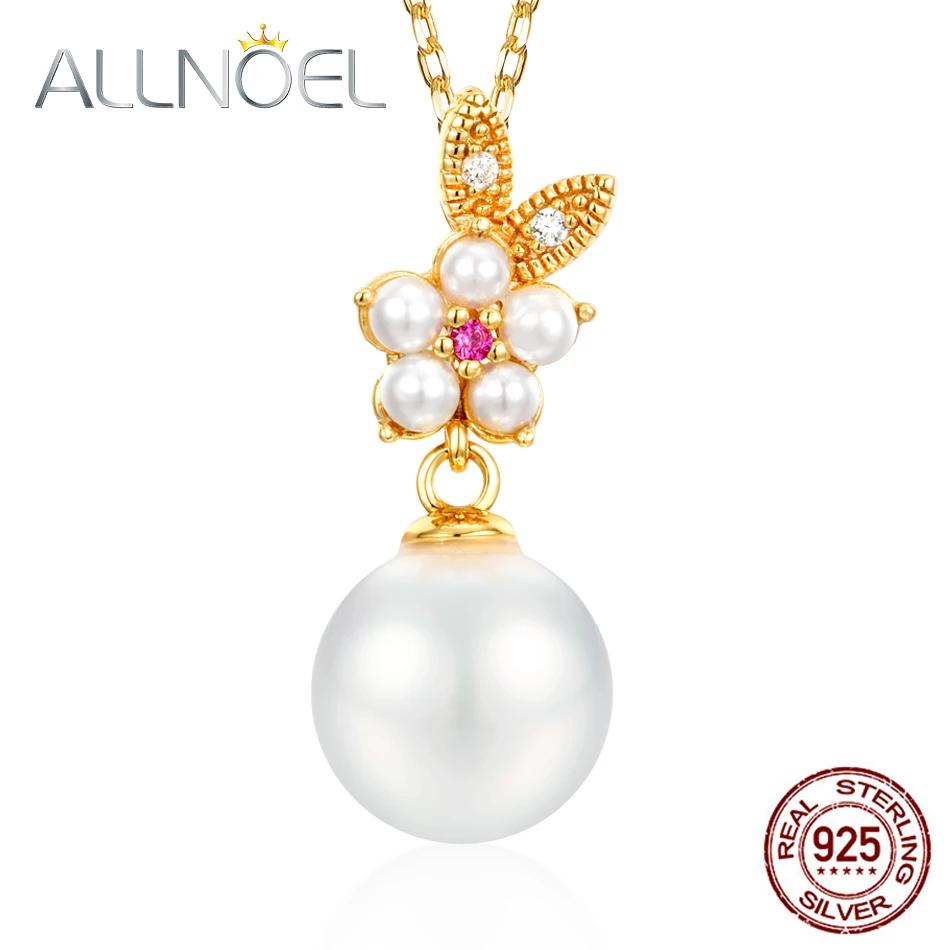 Подвеска ALLNOEL из серебра 925 пробы с красным корундом и цветком | Украшения