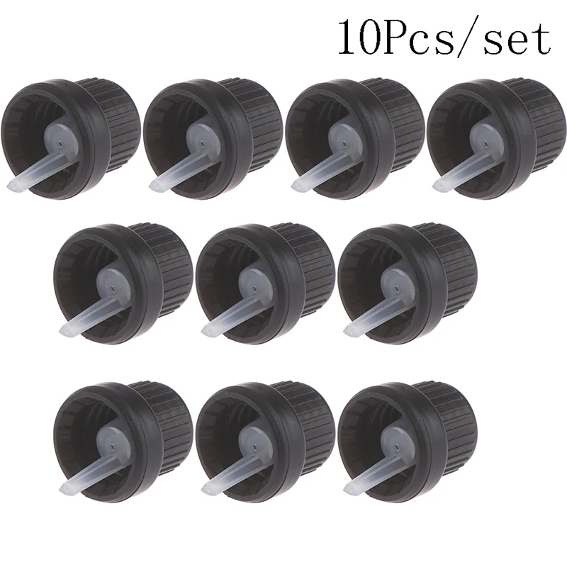 

10Pcs/lot Black Plastic Screw Press Dropper Cover Cap Pipette Essential Oil Bottles