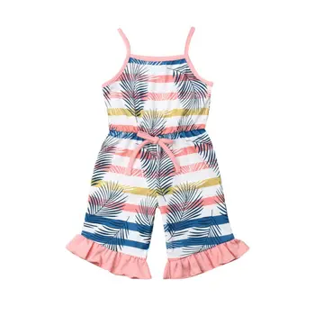 

Newborn Baby Girl Clothes Cotton Leaves Print Sleeveless Romper Jumpsuit Summer Casual Outfit Sunsuit
