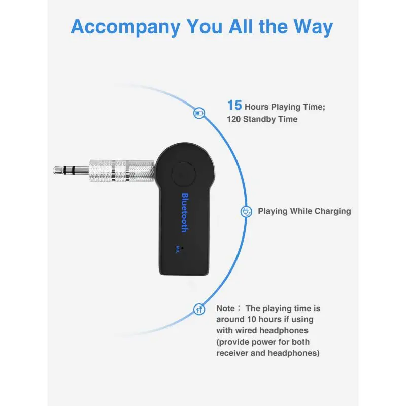 3 5MM Jack AUX Audio MP3 Music Bluetooth Receiver Car Wireless Kit Handsfree Speaker Headphone Adapter