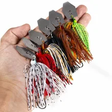 

6pcs 11g Chatterbait Whiskers Blade Bait With Rubber Skirt Buzzbait Fishing Lures Tackle For Fishing