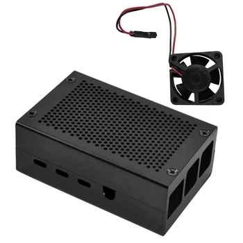 

Aluminum Case Metal Shell Cooling Fan Heat Sink for Raspberry Pi 4Th Generation B Type Motherboard