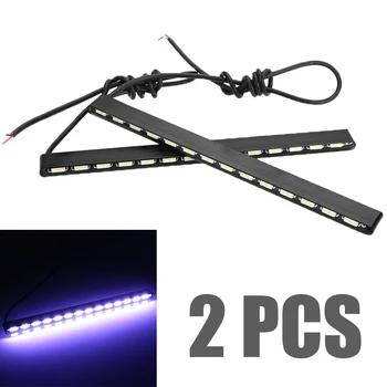 

2pcs DC12V Super Bright 7030 White 14LED Car Day-time Running Light Strip Fog Lamp 15.5cm 800lm Accessories