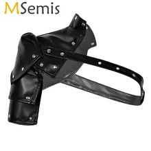 MSemis средневековый Steampun искусственная кожа регулируемые металлические заклепки одно плечо Броня нагрудный ремень для тела аксессуары к костюму для Косплей