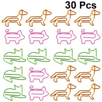 

30pcs Paper Clips Decorative Colorful Cartoon Prcatical Adorable Metal Clips Fix Props Holders for Paper Book File
