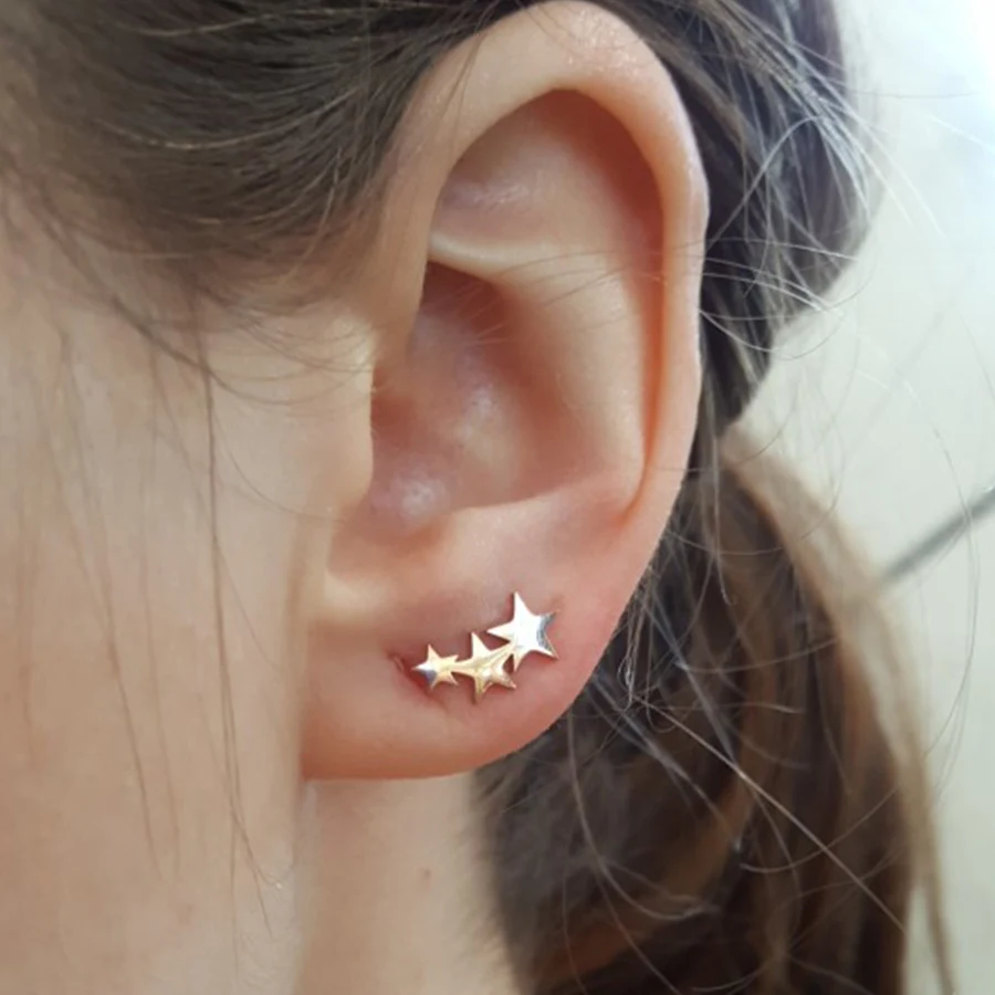 Starose, 1 шт., тройные звездочки, семейные шпильки, трагус, пирсинг спираль, пирсинг для ушей, Oreja Daith, хрящи, серьги в виде раковины, сексуальные женские ювелирные изделия