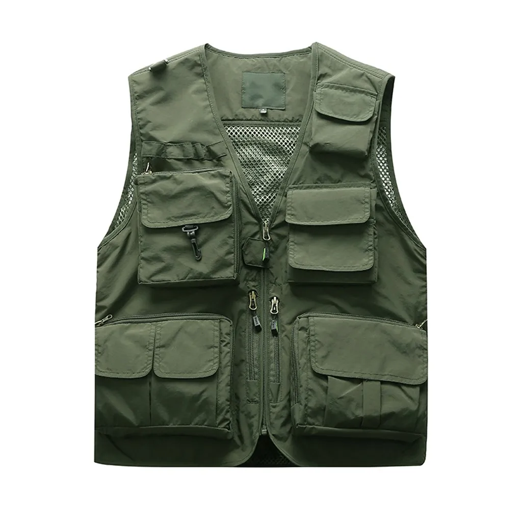 

Outdoor Summer Cargo Tactical Vests jacket men Outerwear Jacket Multi Pockets Sleeve jackets S -4XL plus size Sleeveless A30815