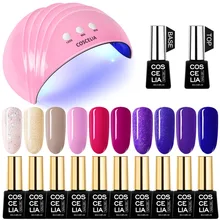 Набор для ногтей 24 Вт УФ-светодиодный светильник для маникюра 10 шт. набор гель-лаков для ногтей Набор для замачивания гель-лака для дизайна ногтей набор для сушки станков