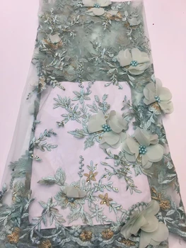 

Floral Fabric Tulle Lace, Latest 3D African Lace 2019, Bridal Nigeria African Net Lace Embroidered Fabric ZX33921