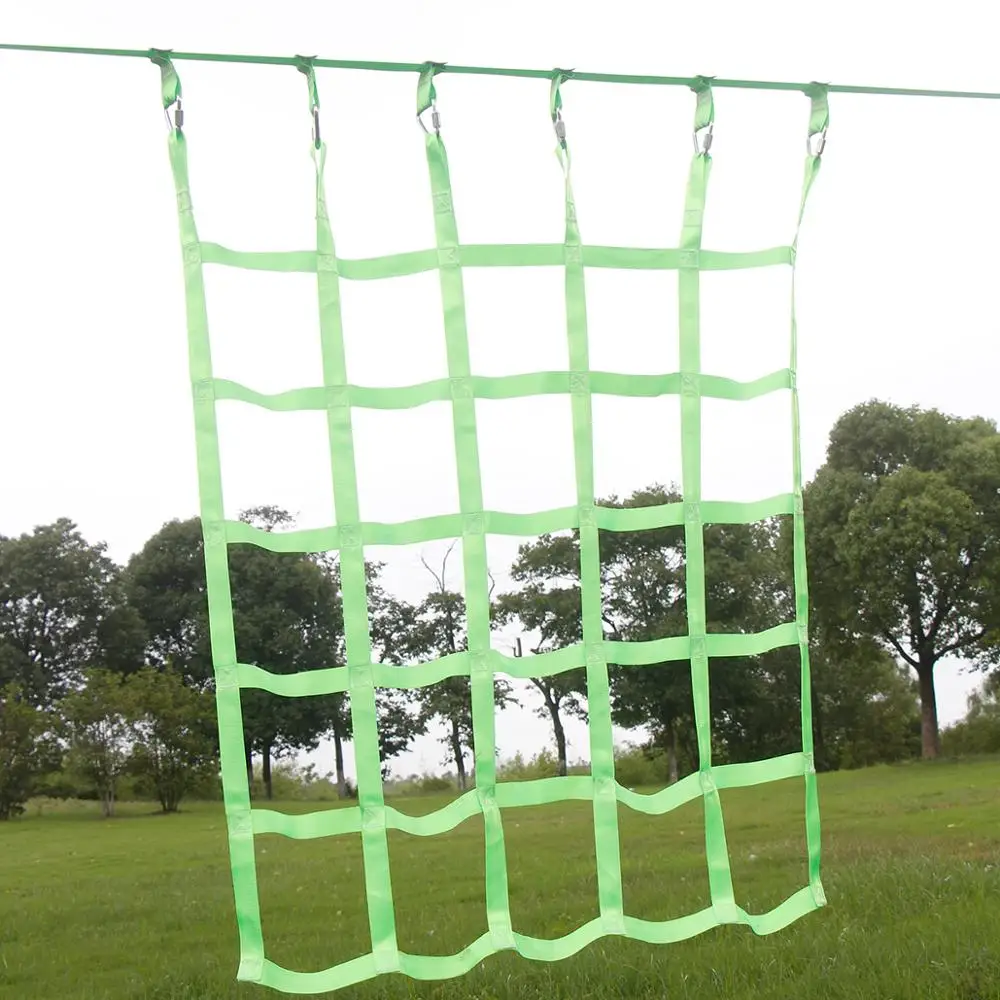 Playgrounds Ninja Climbing Net Green Ribbon Physical Training Kids Children's Outdoor Games Swing Hanging Step Ladder Sports Rop bird hanging ladder bird swing toys