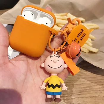

Cute Cartoon Boy Doll keychain Silicone Case For Apple Airpods 1 2 Accessories Protect Bluetooth Headset Earphone Cover